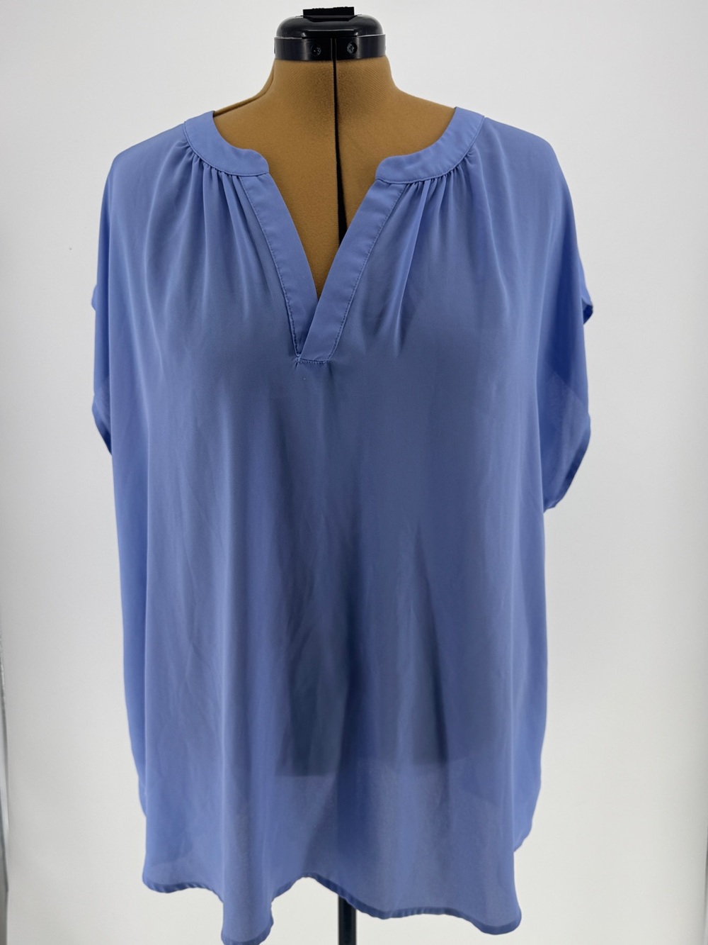 Roz & Ali Light Periwinkle V-Neck Tunic